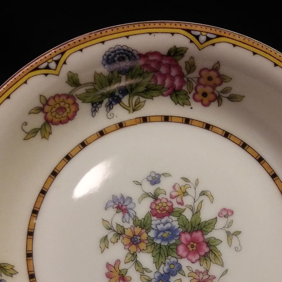 7 Vintage Noritake Dessert Bowls in Elysian 10in Gold Trim - Picture 14 of 16